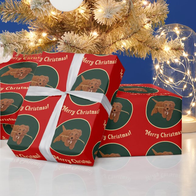 Papier Cadeau Goldie Golden Doodle (Vacances)