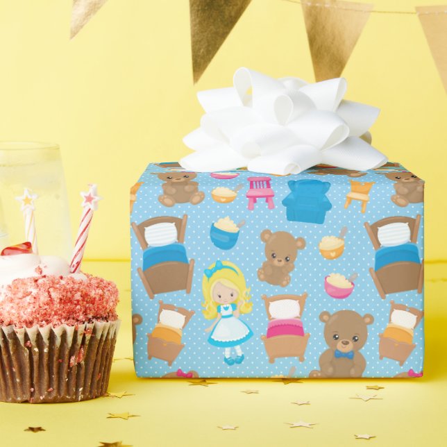 Papier Cadeau Goldilocks et les trois ours (Fête d'anniversaire)