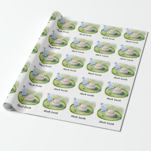 Papier Cadeau Golf 1er anniversaire golfeur d'un an avec numéro