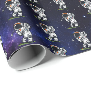 Papier Cadeau Golf Astronaute