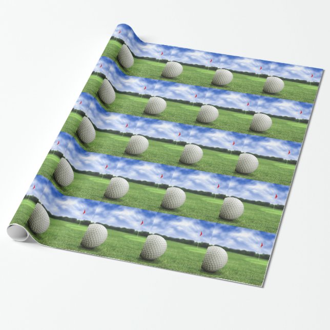 Papier Cadeau Golf Ball 4 (Déroulé)