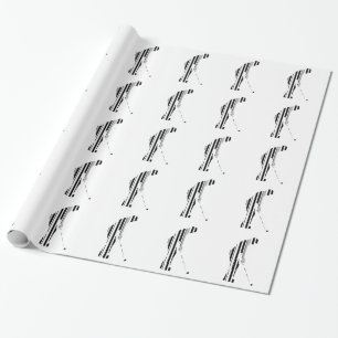 Papier Cadeau GOLF BAR CODE Golfer Golfing Sports Motif Design
