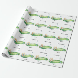 Papier Cadeau Golf bébé Félicitations 