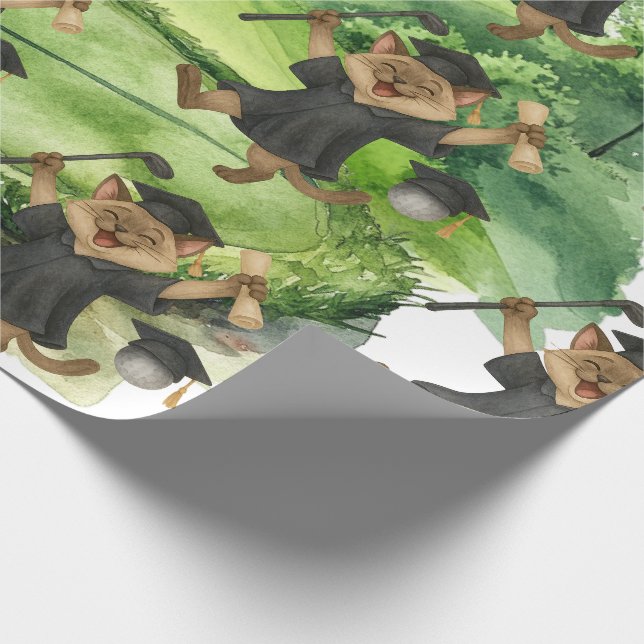 Papier Cadeau Golf Graduation themed for Cat Lover Golfer (Coin)