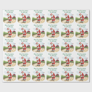 Papier Cadeau Golf Que le terrain soit avec vous pour Noël Cof