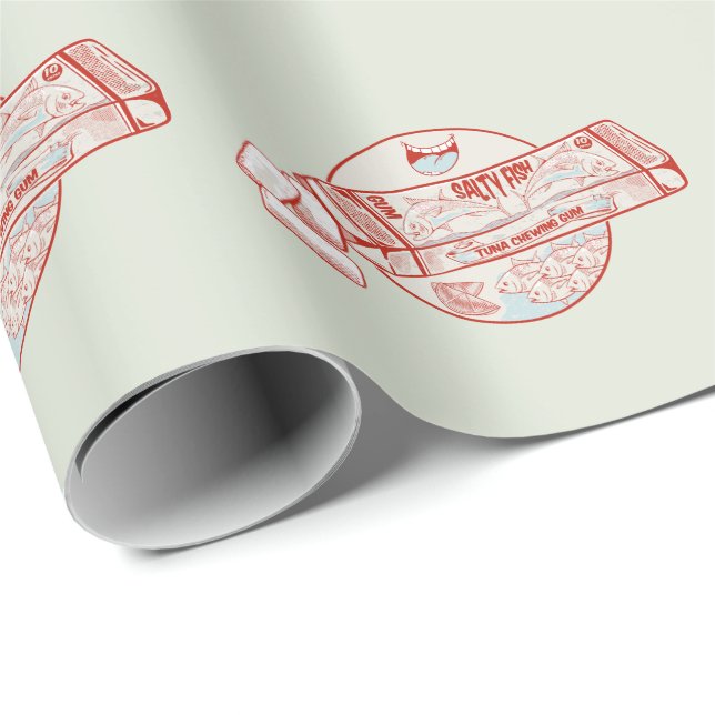 Papier Cadeau Gomme à mâcher drôle thon goût de poisson (Coin rond)