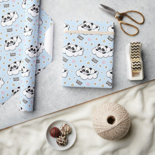 Papier Cadeau Goodnight Sleeping Panda Bear
