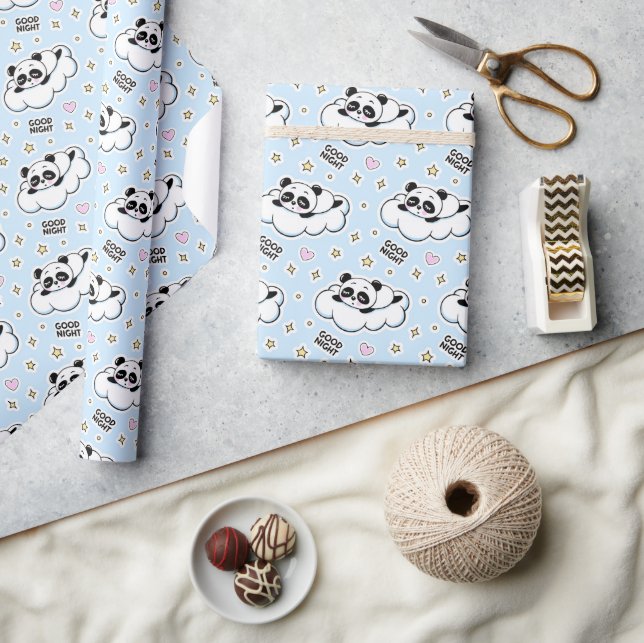 Papier Cadeau Goodnight Sleeping Panda Bear (Artisanat)