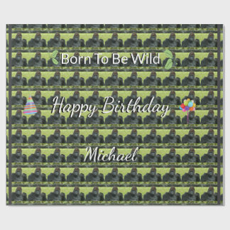Papier Cadeau Gorilla Wild Pattern Birthday Theme