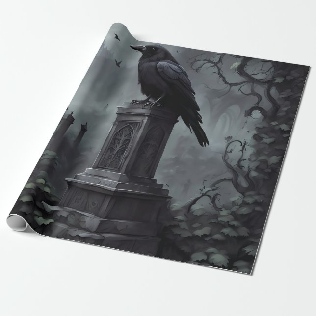 Papier Cadeau Goth Graveyard Thème (Déroulé)
