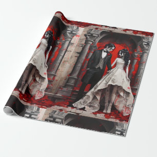 Papier Cadeau Goth Wedding Couple