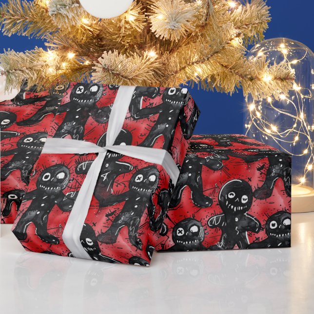 Papier Cadeau Gothique Éffrayant pain d'épices de Noël (Vacances)