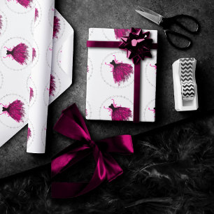 Papier Cadeau Gothique Fairy Fuchsia Gown   Punk Rock rose Magen