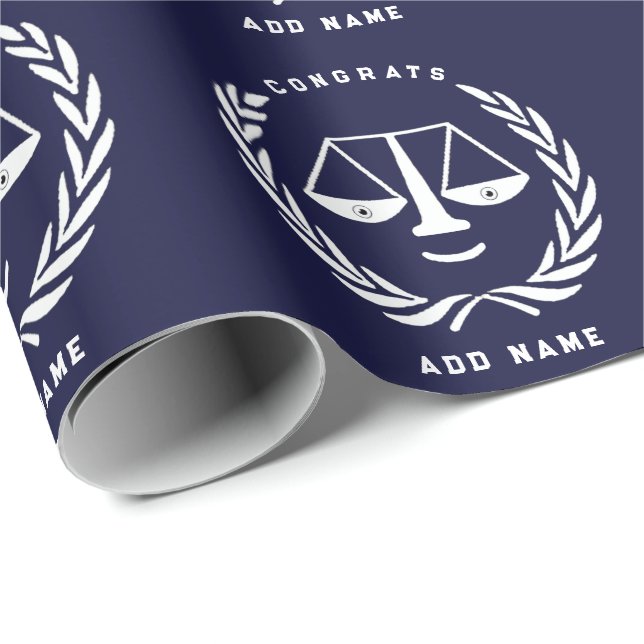 Papier Cadeau Grad Avocat Congrats (Coin rond)