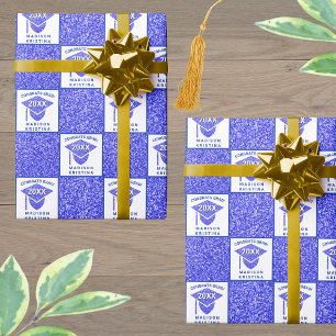 Papier Cadeau Grad Glam Casquette de la Marine Célébration Grad