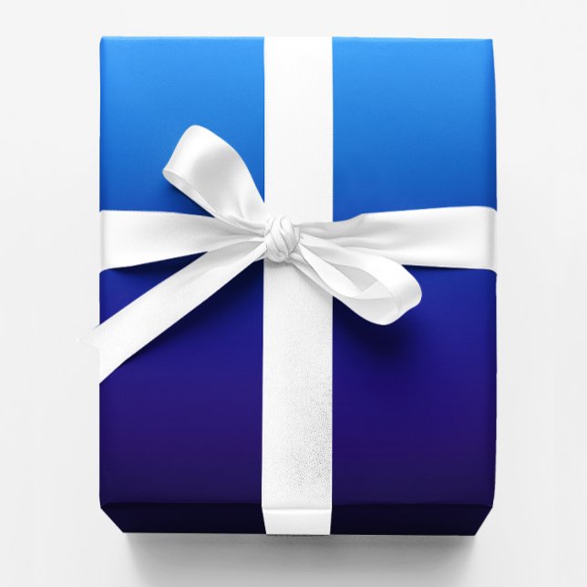 Papier Cadeau Gradiant bleu ciel à minuit (Blue Navy Gradient)