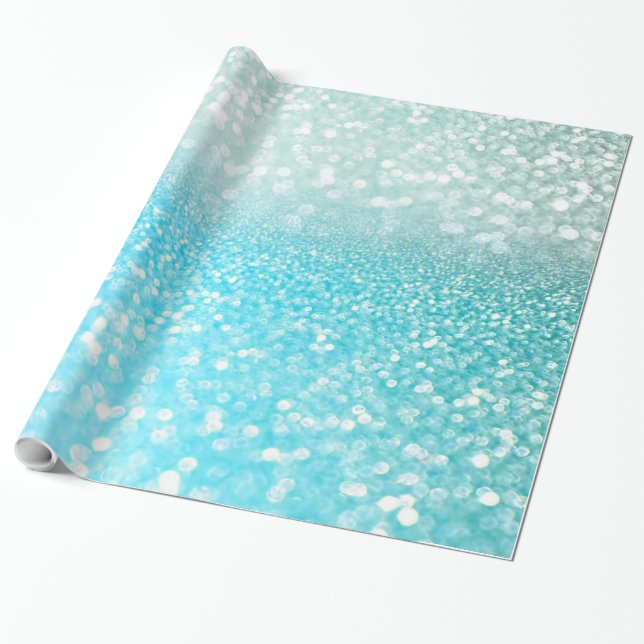 Papier Cadeau Gradient bleu de parties scintillantes d'été de (Déroulé)