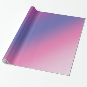Papier Cadeau gradient bleu pourpre rose élégant d'ombre color
