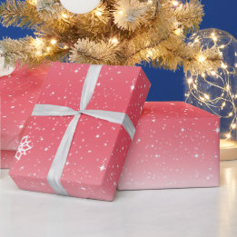 Papier Cadeau Gradient de flocon de neige mignon et festif rouge