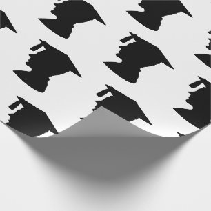 Papier Cadeau Graduation Noir Blanc Homme Silhouette