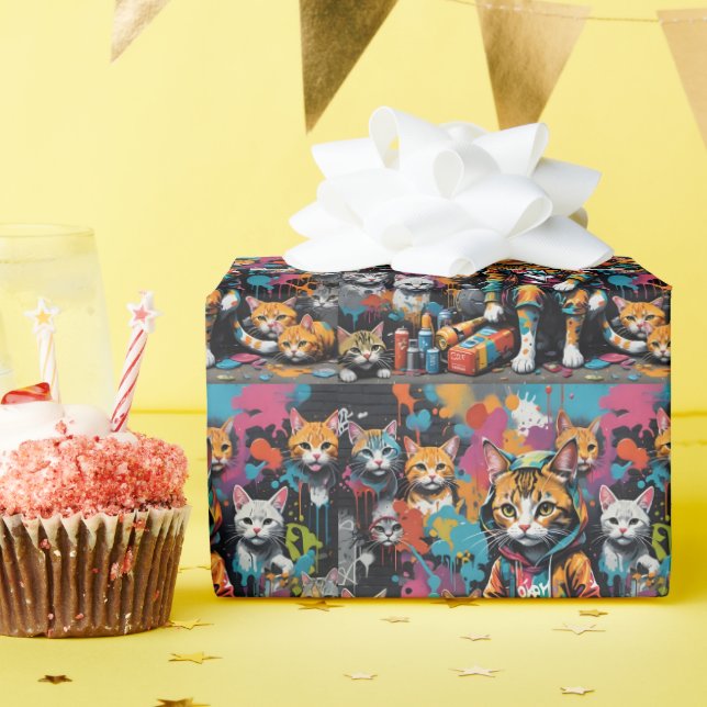 Papier Cadeau Graffiti Legend Street Cat Anniversaire (Fête d'anniversaire)