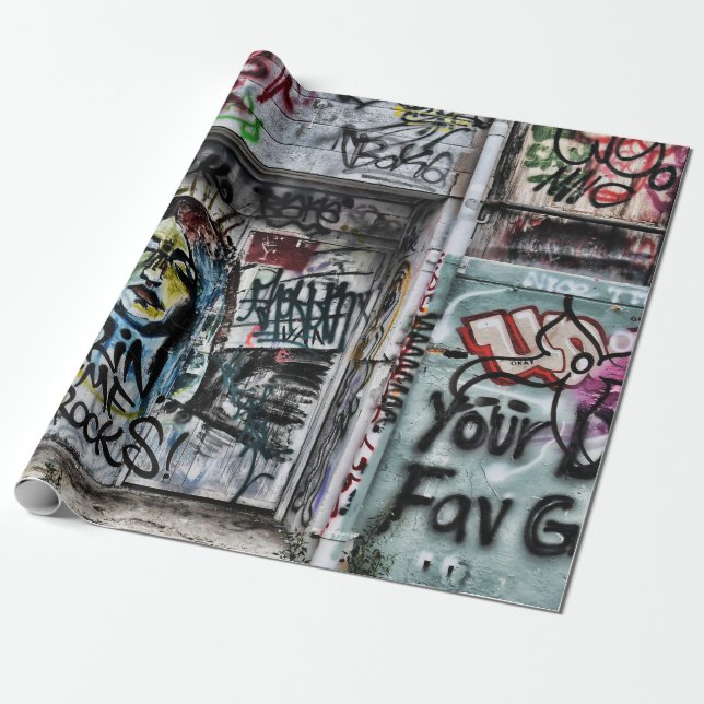 Papier Cadeau Graffiti Moderne Cool urbain Art de rue (Déroulé)