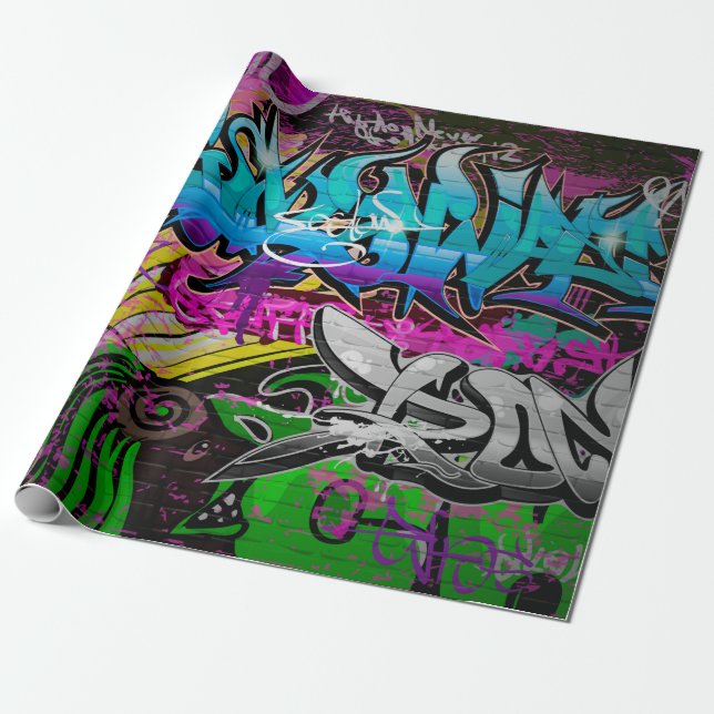 Papier Cadeau Graffiti mur d'art urbain, art, mur, grafiti, g (Déroulé)