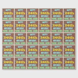 Papier Cadeau Graffiti muraux de briques inspiré 24ème anniversa