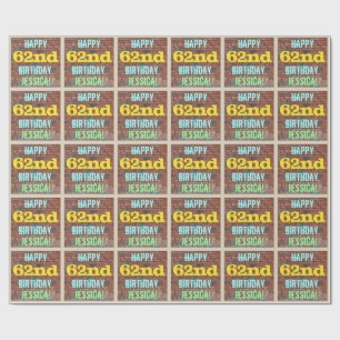 Papier Cadeau Graffiti muraux en briques inspiré 62e anniversair