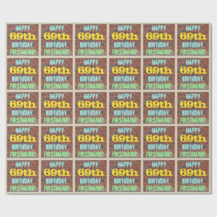 Papier Cadeau Graffiti muraux en briques inspiré 69e anniversair