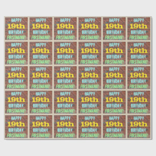 Papier Cadeau Graffiti sur mur de briques inspiré 19e anniversa