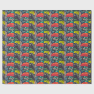 Papier Cadeau Graffiti Toucan coloré