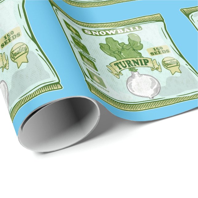 Papier Cadeau Graines de navet Légumes (Coin rond)