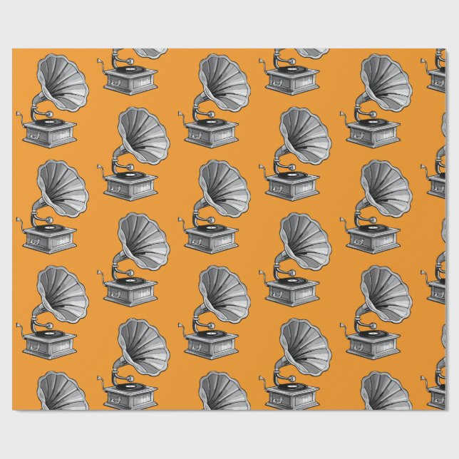 Papier Cadeau Gramophone (Plat)