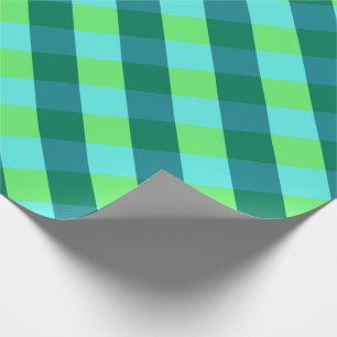 Papier Cadeau Grand Buffalo Check, aqua, vert turquoise et citro