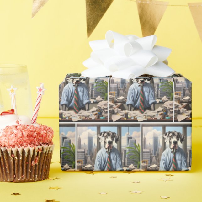 Papier Cadeau Grand Dane Entreprise (Fête d'anniversaire)