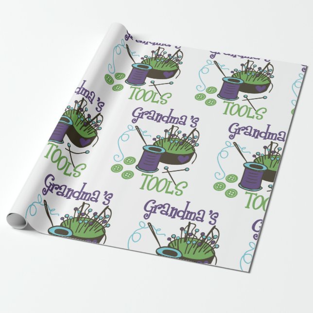 Papier Cadeau Grand-mère de couture (Déroulé)