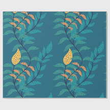 Grand motif botanique bleuâtre