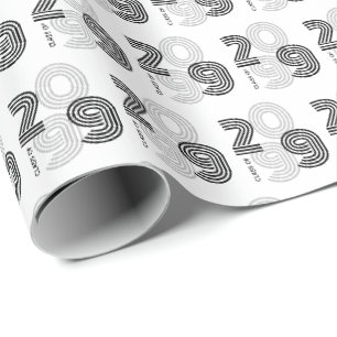 Papier Cadeau Grand nombre de Black Retro Classe de