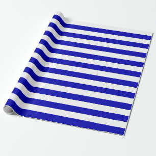 Papier Cadeau Grand papier d'emballage de rayures de bleu royal