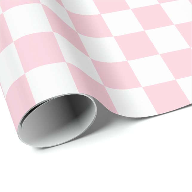 Papier Cadeau Grand papier d'emballage rose-clair et de blanc de (Coin rond)
