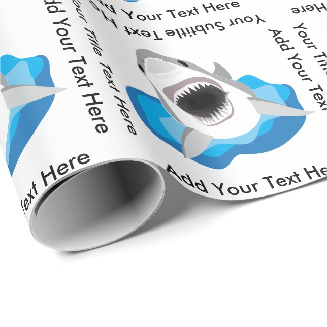 Papier Cadeau Grande attaque de requin blanc (Coin rond)