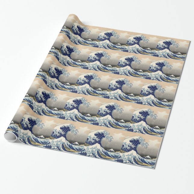 Papier Cadeau Grande vague Kanagawa peinture japonaise (Déroulé)