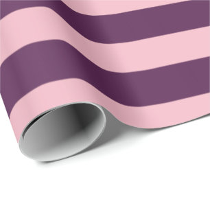 Papier Cadeau Grandes bandes Lignes Plum violet violet rose