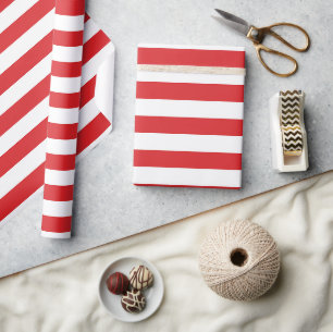 Papier Cadeau Grandes Bonbons Rouge Et Blanc