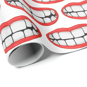 Papier Cadeau Grandes dents avec rouge à lèvres