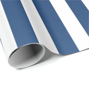 Papier Cadeau Grandes lignes Bleu Marine Blanc