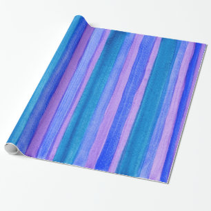 Papier Cadeau Grandes Peintes : Turquoise, Bleu, Violet