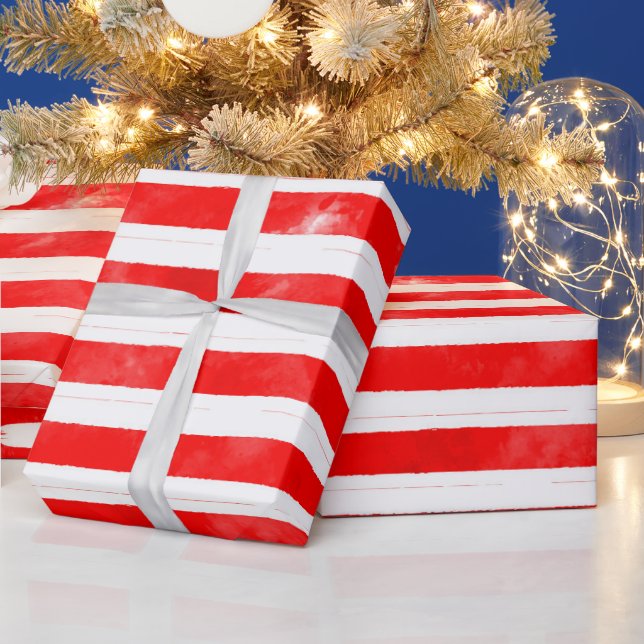 Papier Cadeau Grandes rouges modernes Vacances de Noël simples (Vacances)