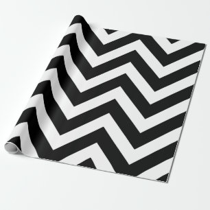 Papier Cadeau Grandes tailles Chevron noir et blanc